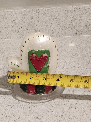 Vintage Christmas Mitten Candle
