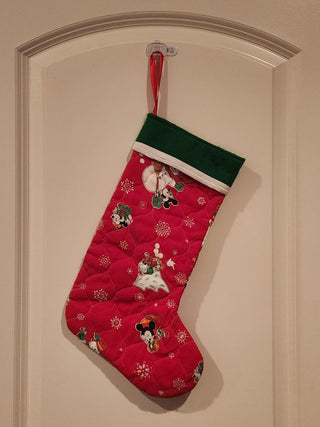 Vintage handmade Red Quilted Disney Babies Stocking
