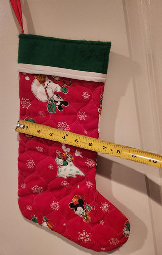 Vintage handmade Red Quilted Disney Babies Stocking