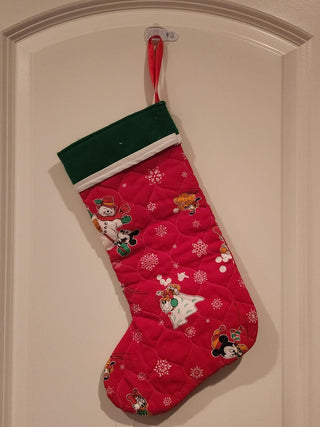 Vintage handmade Red Quilted Disney Babies Stocking