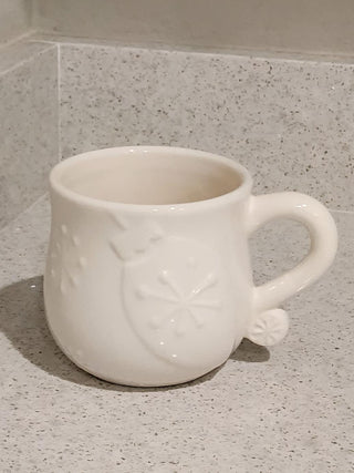 White Mug with Snowflakes & Mitten