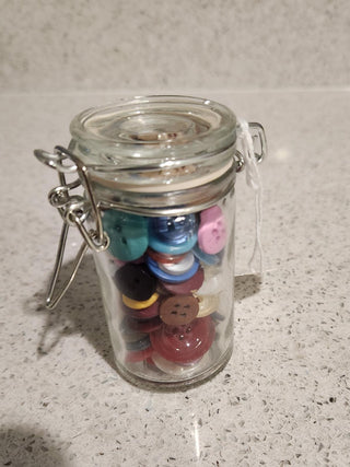 Jar of Various Color Buttons