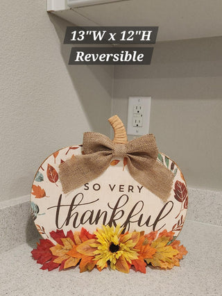 Reversible Thanksgiving Fall Tabletop Decor