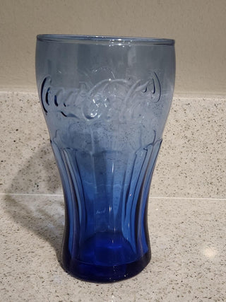 16oz Vintage Cobalt Blue Coke Glass
