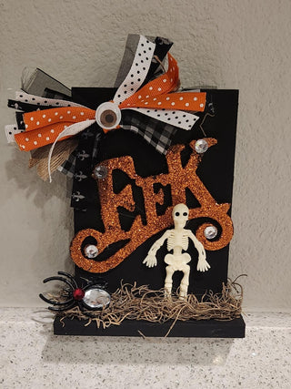 Handmade Spook Halloween Tabletop Decor with EEK