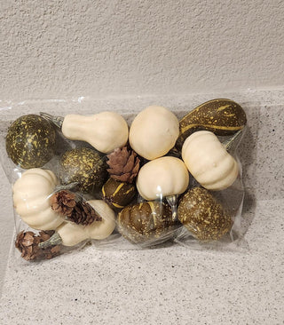 Cream & Green Pumpkins & Gourd Bowl Filler