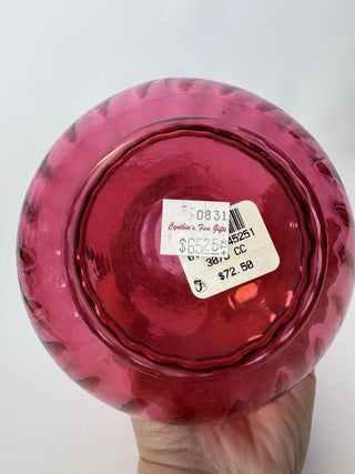 Vintage Fenton Cranberry Swirl Jack in the Pulpit Vase