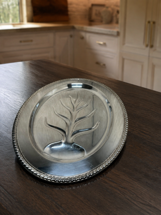 Wm. Rogers #810 "Tree of Life" Footed Meat/Turkey Carving Platter — Silverplate