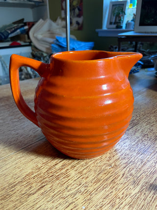 VNTG Bauer Pottery 2 Qt Orange Pitcher